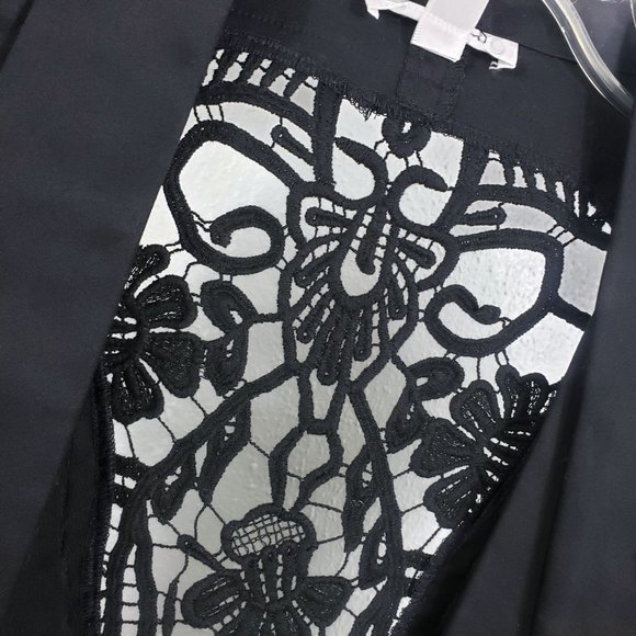 Dress Barn Women's Black Open Front Lace Crochet Lightweight Jacket Wrap - Picture 3 of 10